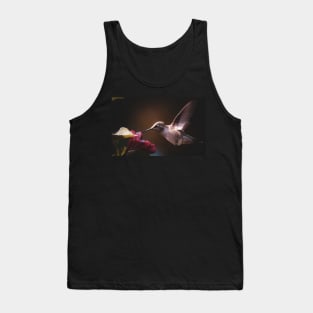 Hummingbird at red flower Tank Top